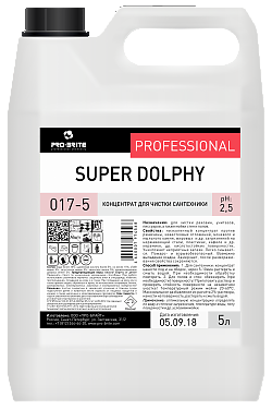 Супер Долфи (Super Dolphy) 5л усиленная химия Про Брайт для мытья сантехники (017-5)