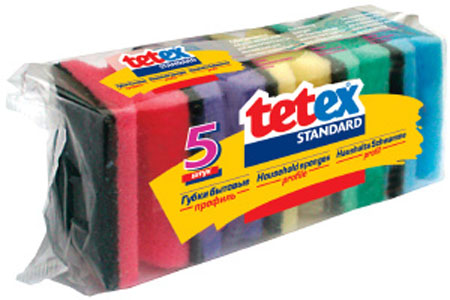 Tetex Тетекс губка с абразивной поверхностью с вырезом 85х65х41мм, 5шт