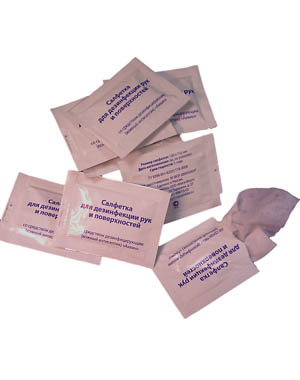 Салфетка для дезинфекции рук и поверхностей ( с гипоаллергенным кожным антисептиком "АКВИН" )