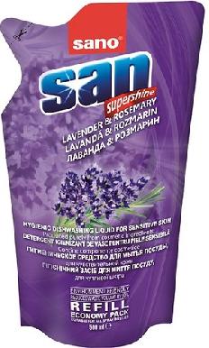 Sanosan Lavender Refill Bag15%. Гигиеническое средство для мытья посуды с ароматом "Лаванды" .Запасной блок 500 мл