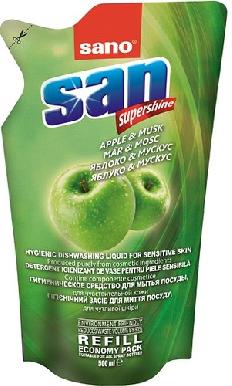 СаноСан Яблоко-Мускус (Sano San Apple & Musk ) средство для мытья посуды запасной блок 0,5л