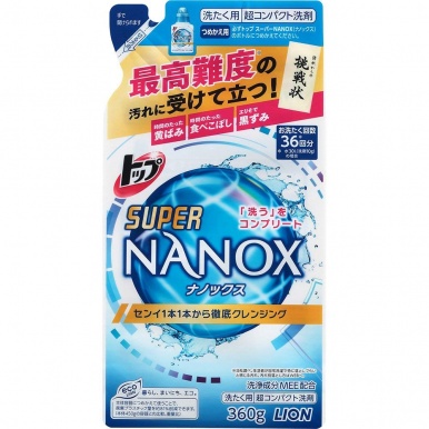 LION жидкое средство "Top Super NANOX" для стирки белья 360гр