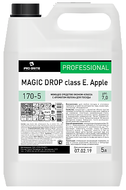 Мэйджик Дроп (Magic Drop) 5л жидкость эконом-класса для мытья посуды класс Е, яблоко (170-5)