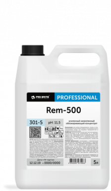 Рем-500 (Rem-500) 5л низкопенный концентрат  с усиленными свойствами для чистки поверхностей от битума, масел и жиров, грязи, сажи. не оставляет разводов. (301-5)