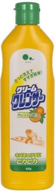 Крем для очищения поверхностей без царапин с ароматом апельсина, 400 г (Япония)