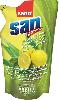 Sanosan Lemon 15% Refill Bag. Гигиеническое средство для мытья посуды с ароматом "Лимон- Алоэ Вера" запасной блок 500мл