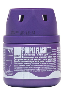 Сано Флеш Пёпл (Sano Purple Flash Hygienic) Чистящее средство для бачков унитазов. Контейнер.